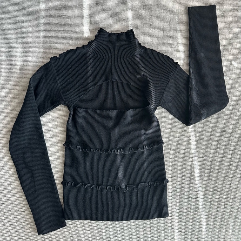 SHEIN Black Sweater with cut out detailing